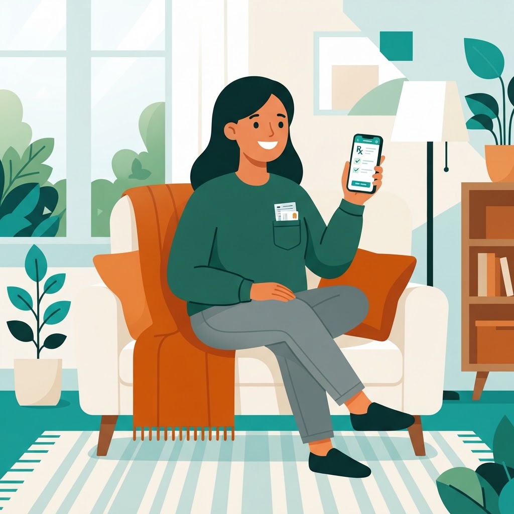 Digital prescription and EHR records saved on smartphone